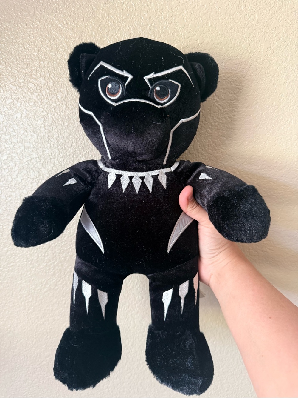 Marvel Black Panther Plush Bear - Black & Silver Accents